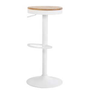 Taburete Alto SAGIN 62 cm, Metal / Plástico Blanco - Vackart