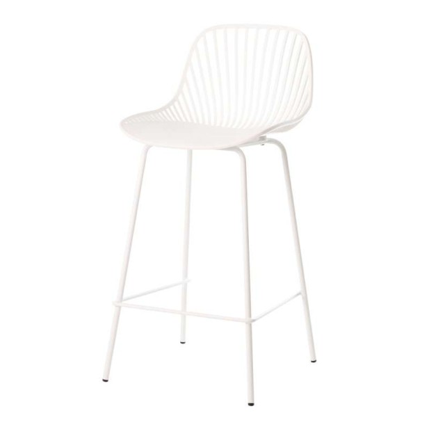 Taburete Alto SKÅL 70 cm, Metal / Polipropileno Blanco. Vackart