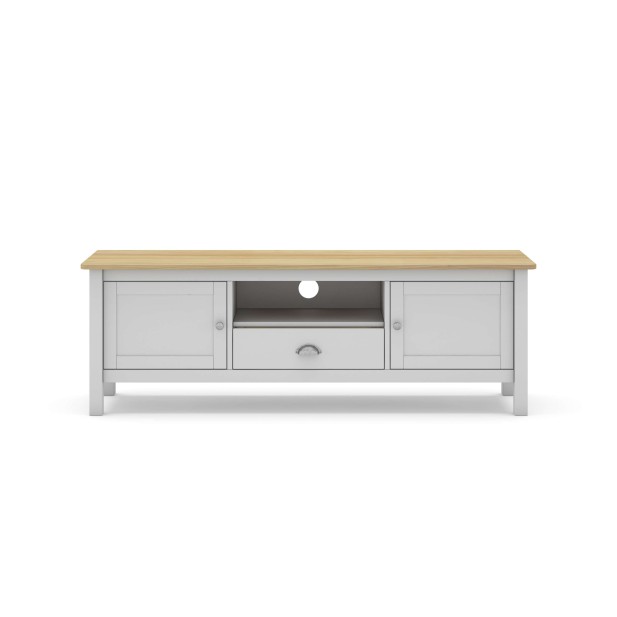 Mueble TV MARK, Madera Blanca / Natural. Vackart