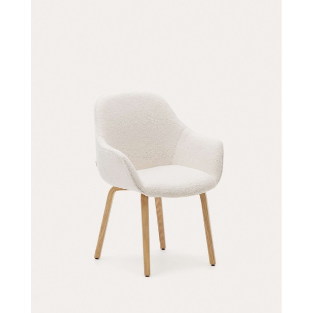 Silla Aleli, borreguito blanco, fresno natural Kave Home. C0100008HI39