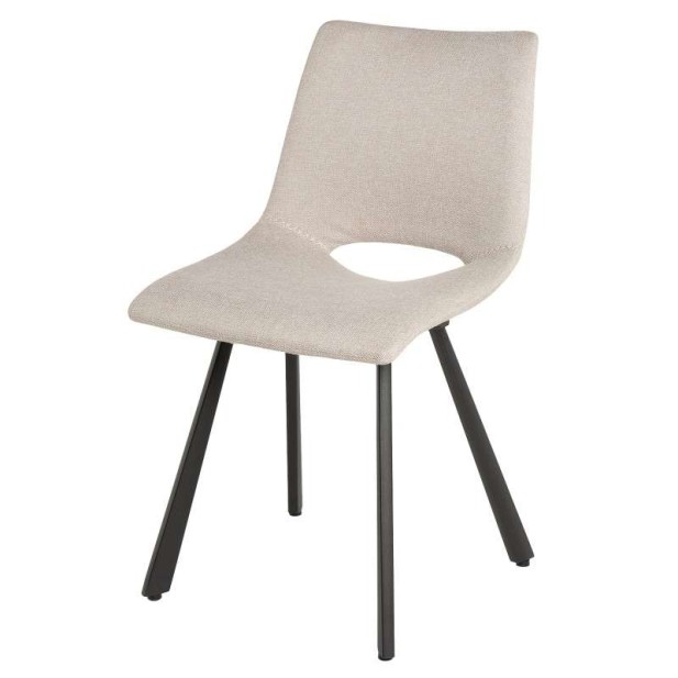 Silla Tapizada NUEG, Metal / Textil Beige - Vackart