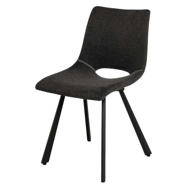 Silla Tapizada NUEG, Metal / Textil Gris Oscuro - Vackart