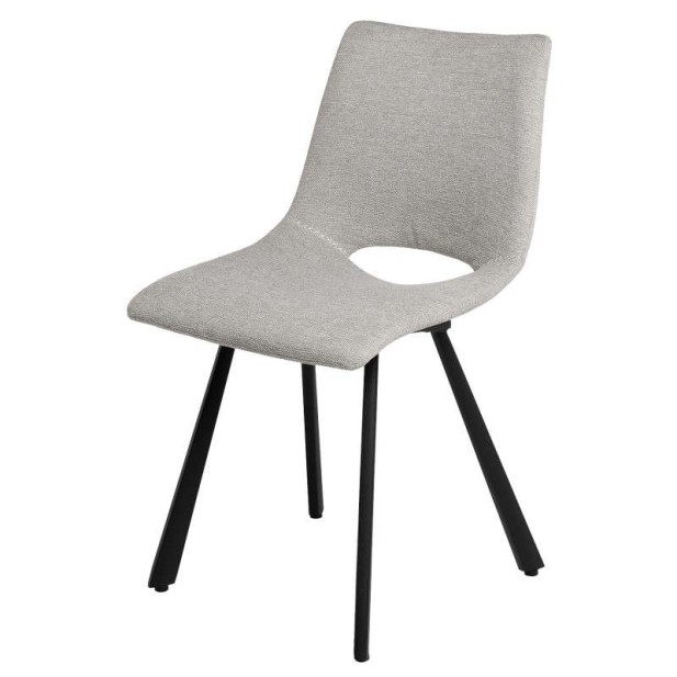 Silla Tapizada NUEG, Metal / Textil Gris Claro - Vackart