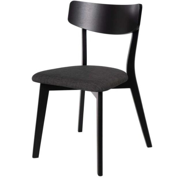 Silla MØRK, Madera / Textil Negro - Vackart