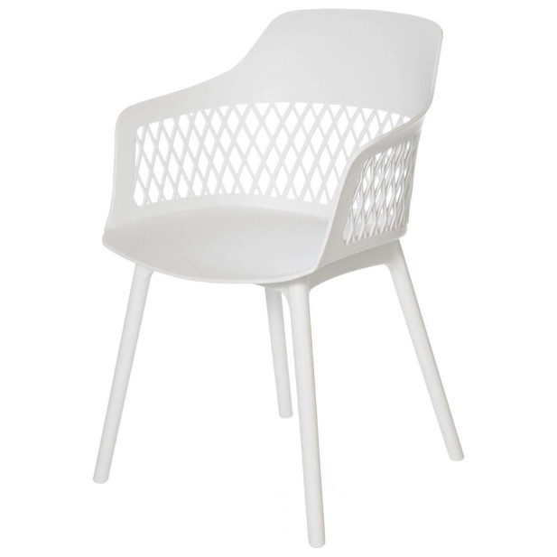 Silla con Brazos TOSH, Polipropileno Blanco - Vackart