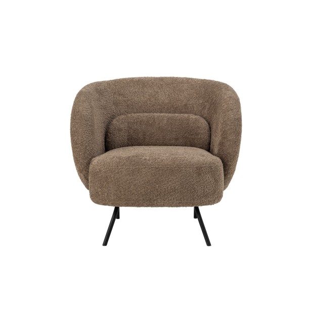 Harry Lounge Chair, Brown, Polyester - Bloomingville