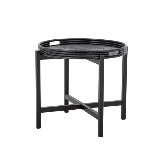 Milli Tray Table, Black, Rattan - Bloomingville