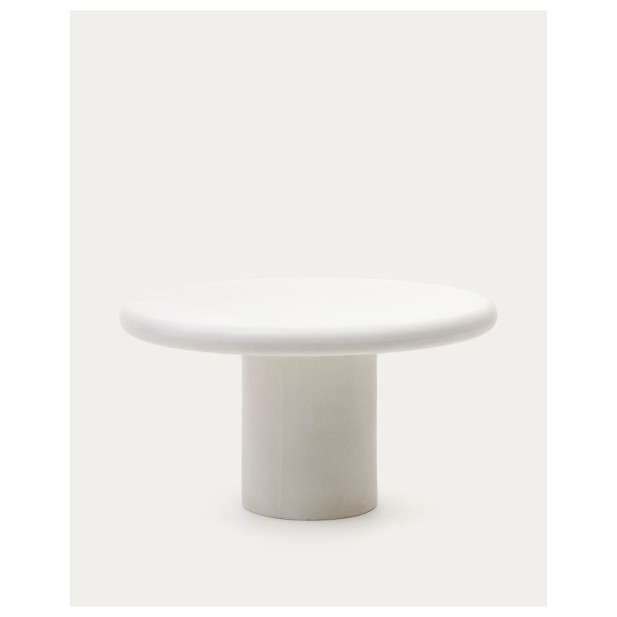 Mesa redonda Addaia de cemento blanco Ø140 cm - Kave Home