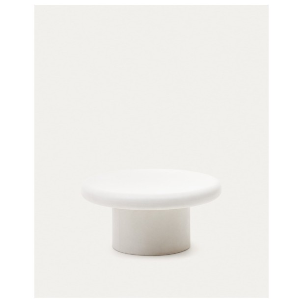 Mesa de centro redonda Addaia de cemento blanco Ø90 cm - Kave Home