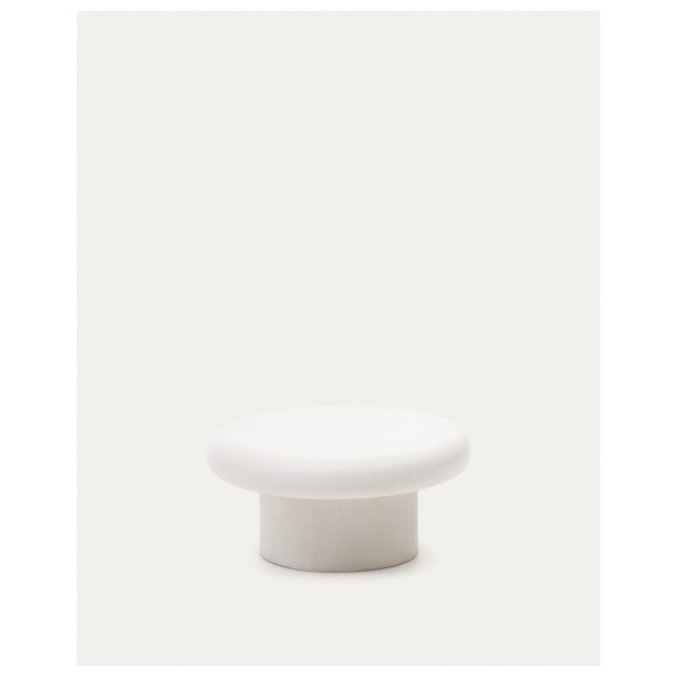 Mesa de centro redonda Addaia de cemento blanco Ø66 cm - Kave Home