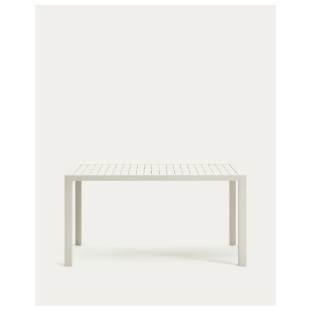 Mesa de exterior Culip de aluminio con acabado blanco 150 x 77 cm - Kave Home