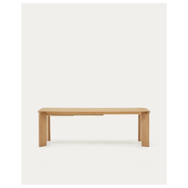 Mesa extensible Jondal de madera maciza y chapa de roble FSC 100% 240 (320) x 100 cm - Kave Home