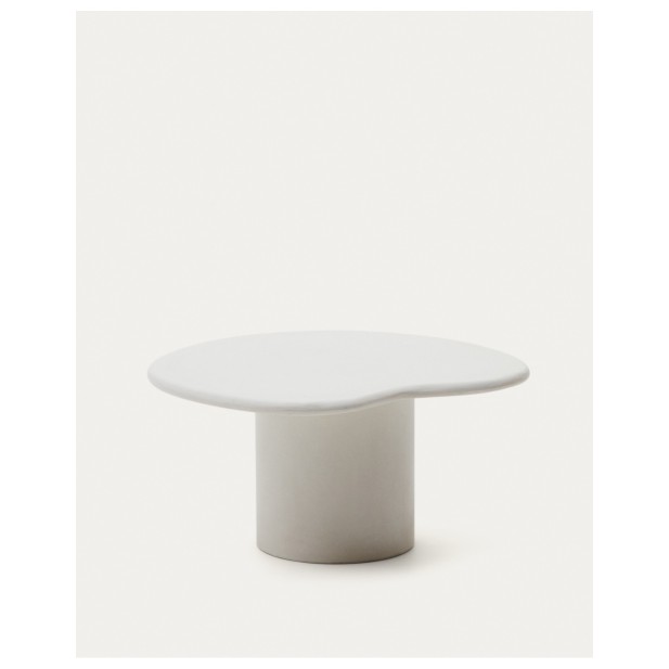 Mesa de centro Macarella de cemento blanco 83 x 77 cm - Kave Home