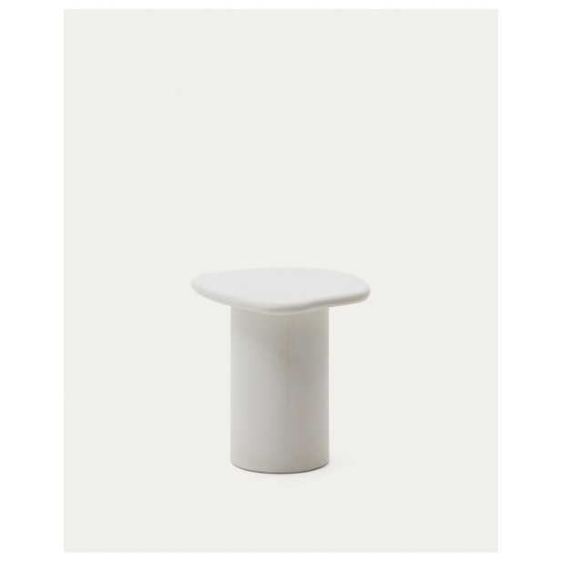 Mesa auxiliar Macarella de cemento blanco 48 x 47 cm - Kave Home