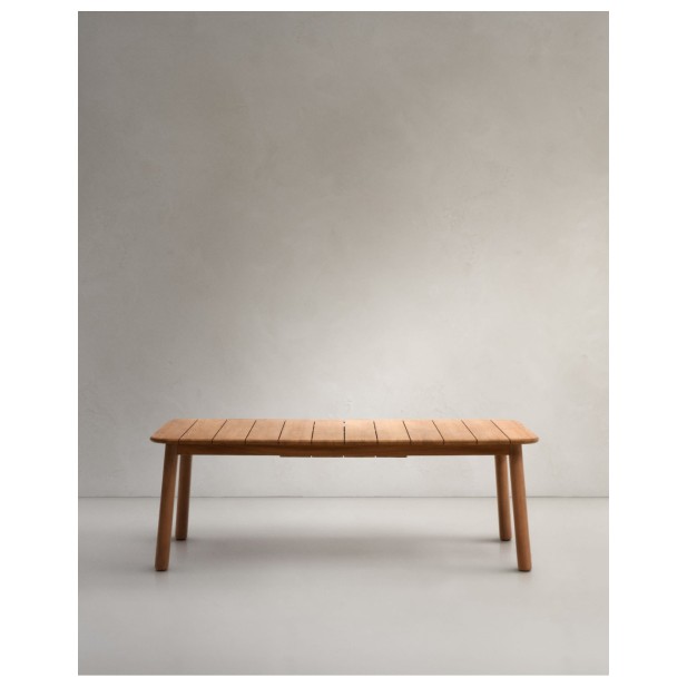 Mesa extensible de exterior Turqueta de madera maciza de teca  220 (294) x 100 cm FSC 100% - Kave Home