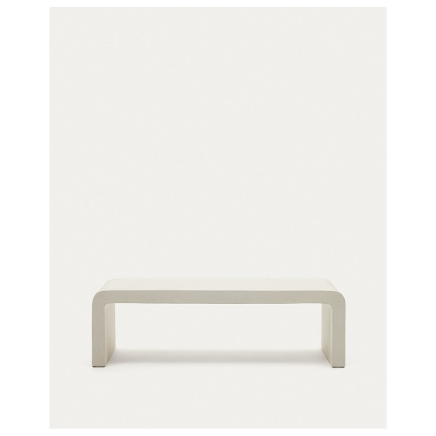 Mesa de centro Aiguablava de cemento blanco 135 x 65 cm - Kave Home