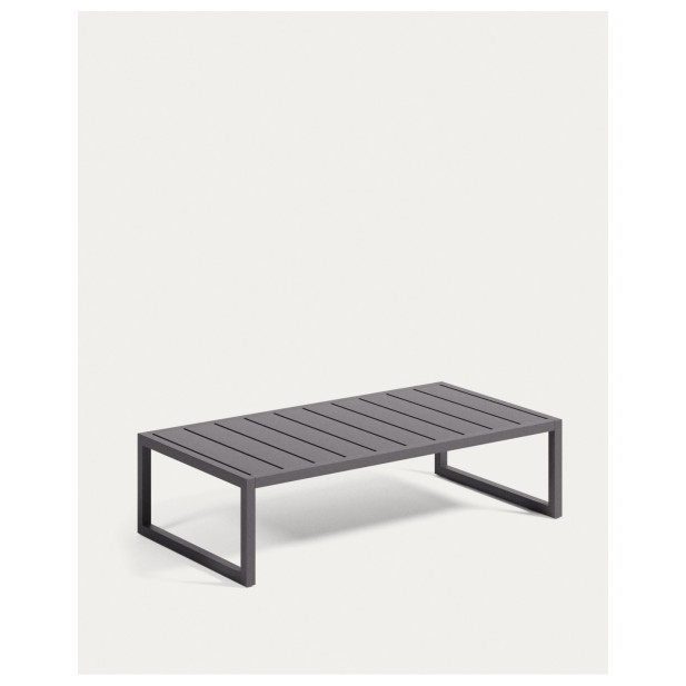 Mesa de centro 100% exterior Comova de aluminio negro 60 x 114 cm - Kave Home