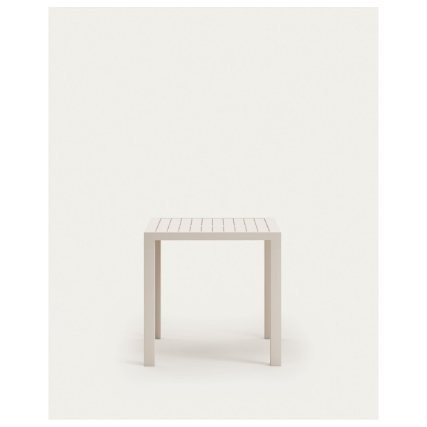 Mesa de exterior Culip de aluminio con acabado blanco 77 x 77 cm - Kave Home