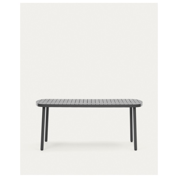 Mesa de exterior Joncols de aluminio con acabado pintado gris 180 x 90 cm - Kave Home