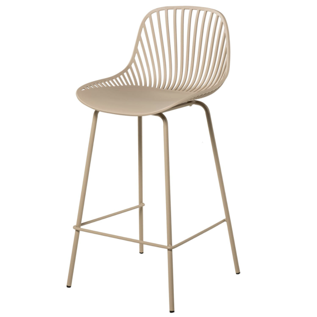 Taburete Alto SKÅL 65,5 cm, Metal / Polipropileno Beige - Vackart