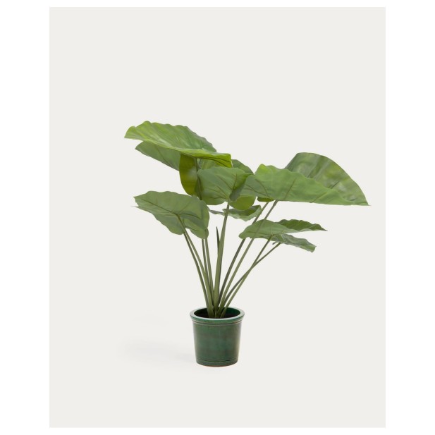 Planta artificial Alocasia Odora con maceta negro 57 cm - Kave Home