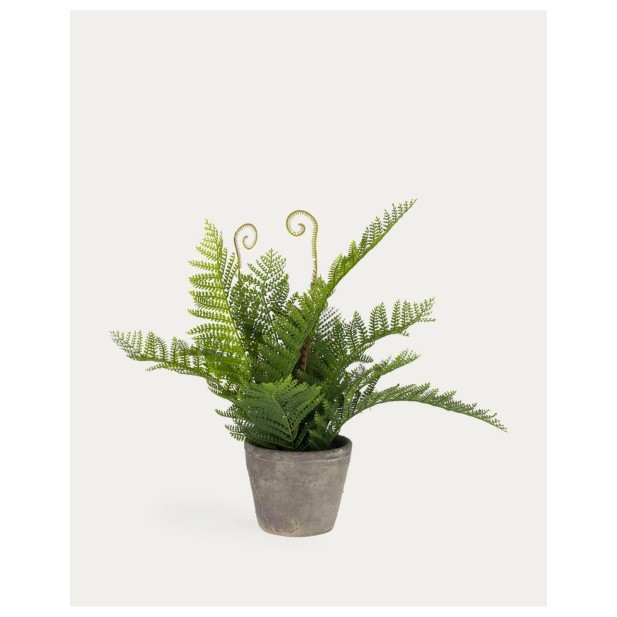 Planta artificial Filicopsida con maceta de cemento 35 cm - Kave Home