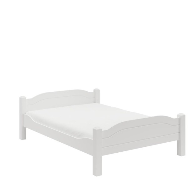 Cama LIVA WHITE 90 cm de Madera Maciza en Pino Blanco - Olivia Living