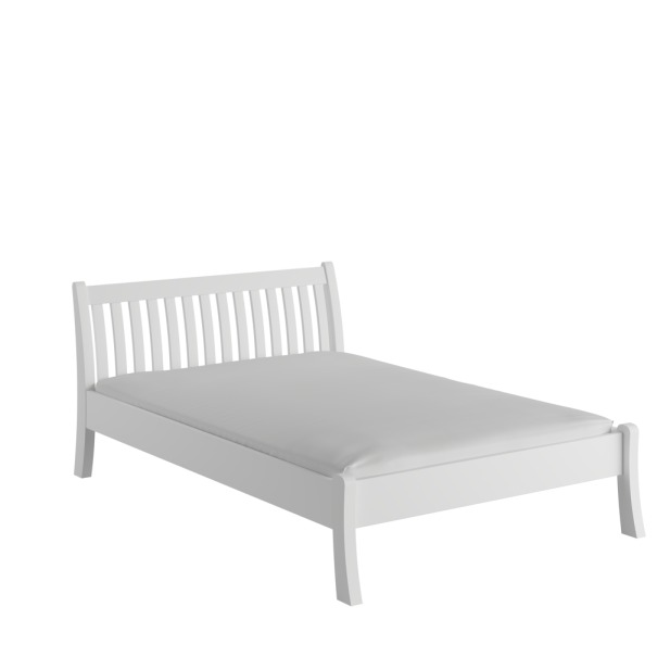 Cama TONJA WHITE 140 cm de Madera Maciza en Pino Blanco - Olivia Living