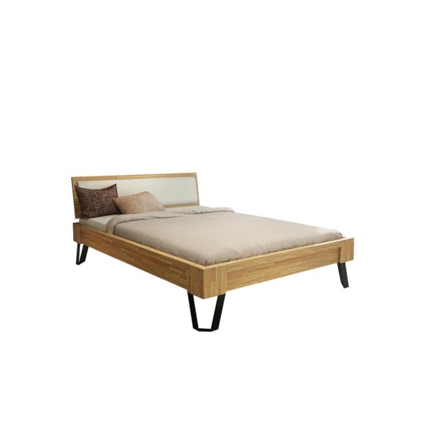 Cama ESPACIO OILED 140 cm de Madera Maciza en Roble Aceitado - Olivia Living