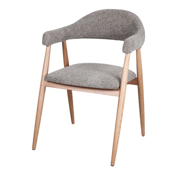 Silla CRAIG, madera de olmo/textil gris