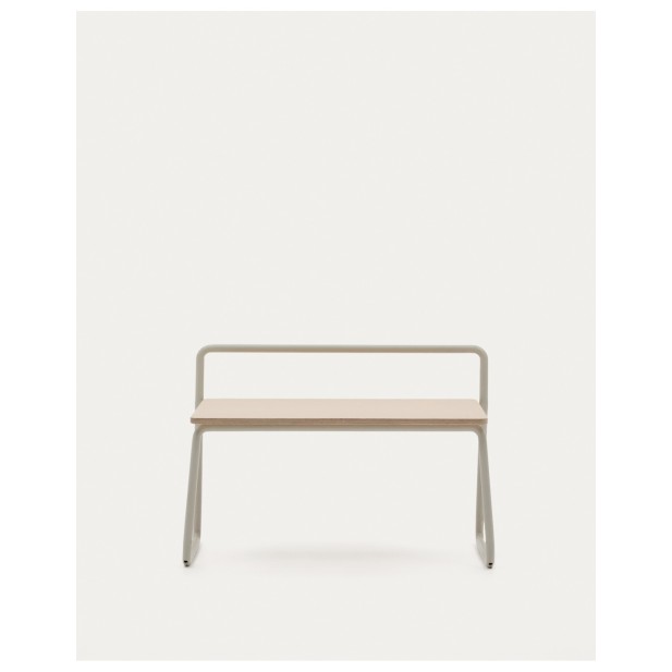 Banco Tinn de chapa de fresno y estructura de metal beige 75 cm - Kave Home