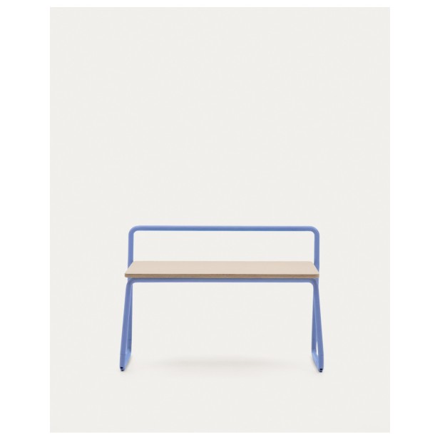 Banco Tinn de chapa de fresno y estructura de metal azul 75 cm - Kave Home