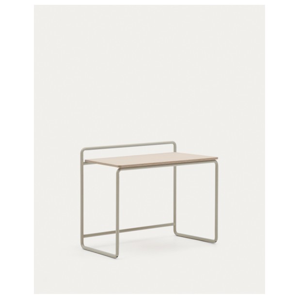 Escritorio Tinn de chapa de fresno y estructura de metal beige 82 x 45 cm - Kave Home