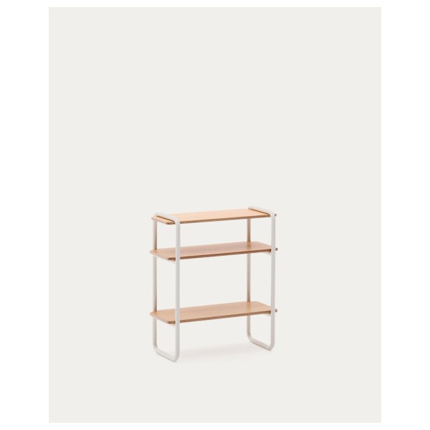 Estantería Tinn de chapa de fresno y estructura de metal beige 70 x 60 cm - Kave Home