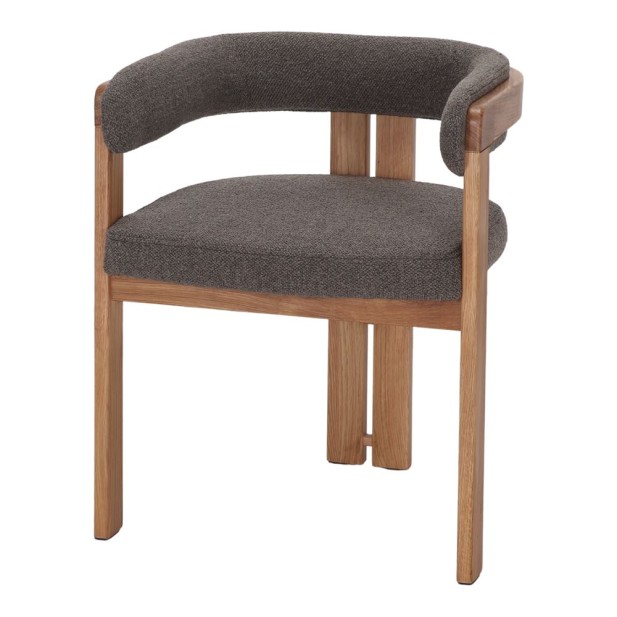 Silla de madera NALDO textil marrón